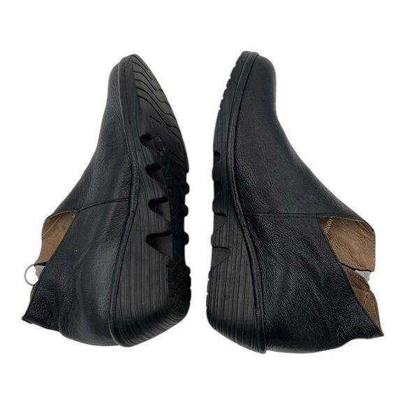 Fly London Women's Leather Side Zip Poro Wedge Ankle Bootie Black Size 36 - Picture 7 of 12